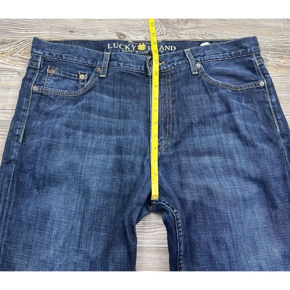 Lucky Brand Vintage Straight Jeans Mens‎ 36x32 ACTUAL 37x29 Denim Dark Wash